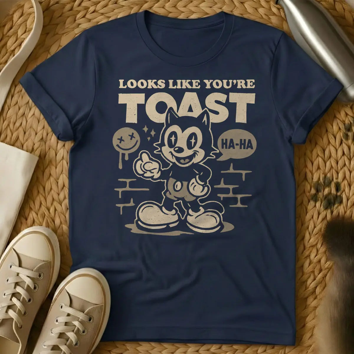 Toast Shirt - Navy Cat T-Shirt