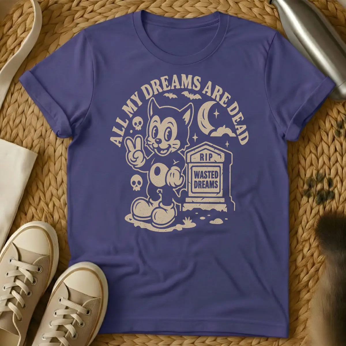 Dreams Cat Shirt - Purple T-Shirt - astral projection cat, dreamcore, inner world cat