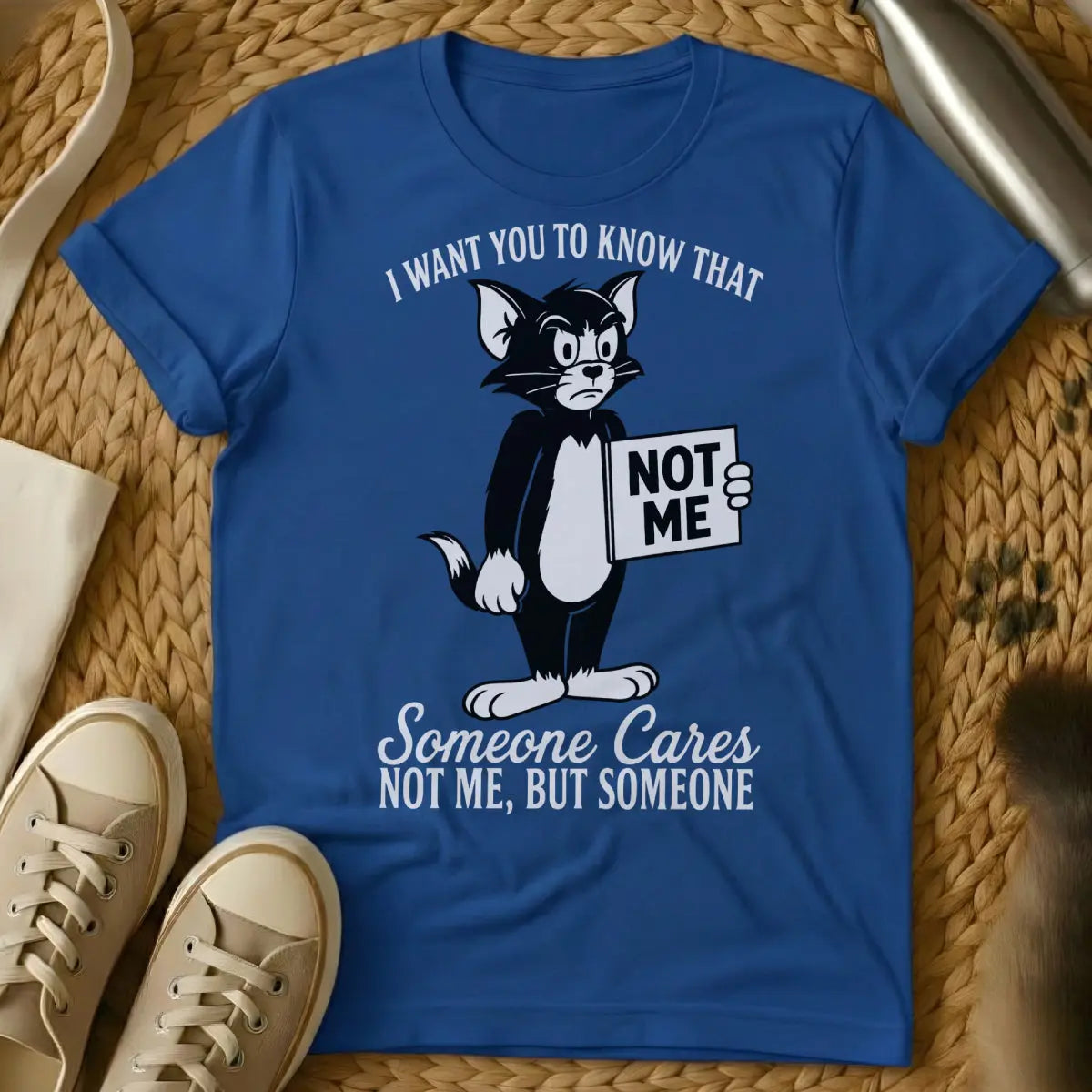 Someone Cares Cat Shirt - Blue Cat T-Shirt