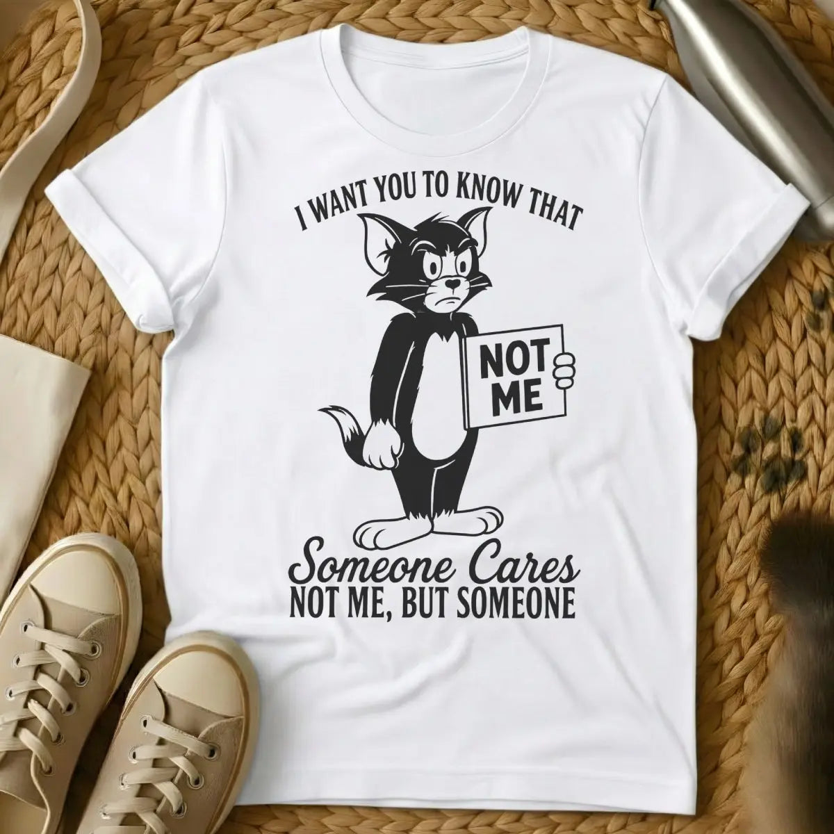 Someone Cares Cat Shirt - White Cat T-Shirt