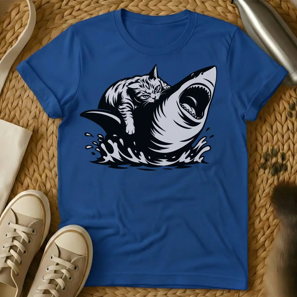 Shark Cat Shirt - Blue Cat T-Shirt