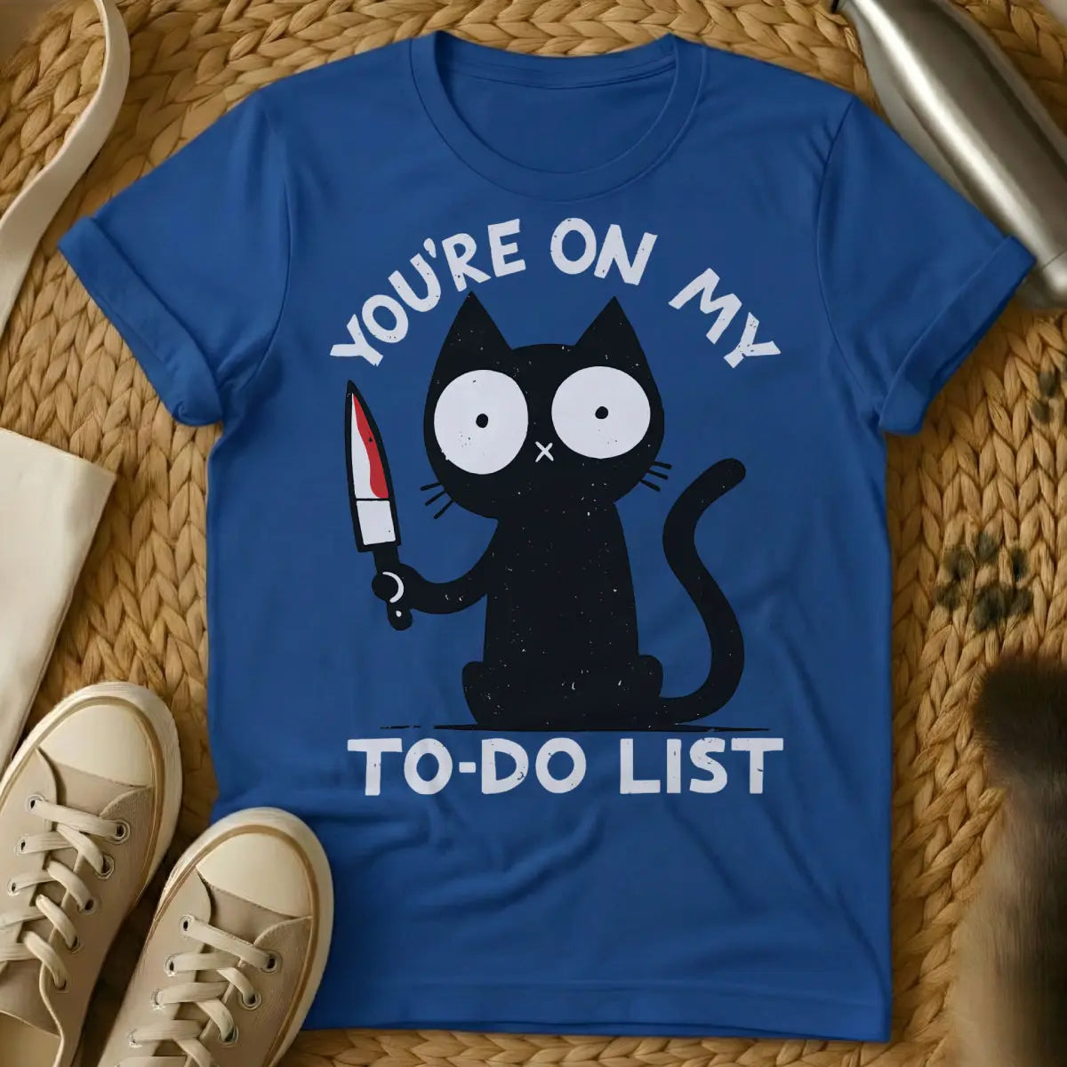 To Do List Cat Shirt - Blue Cat T-Shirt