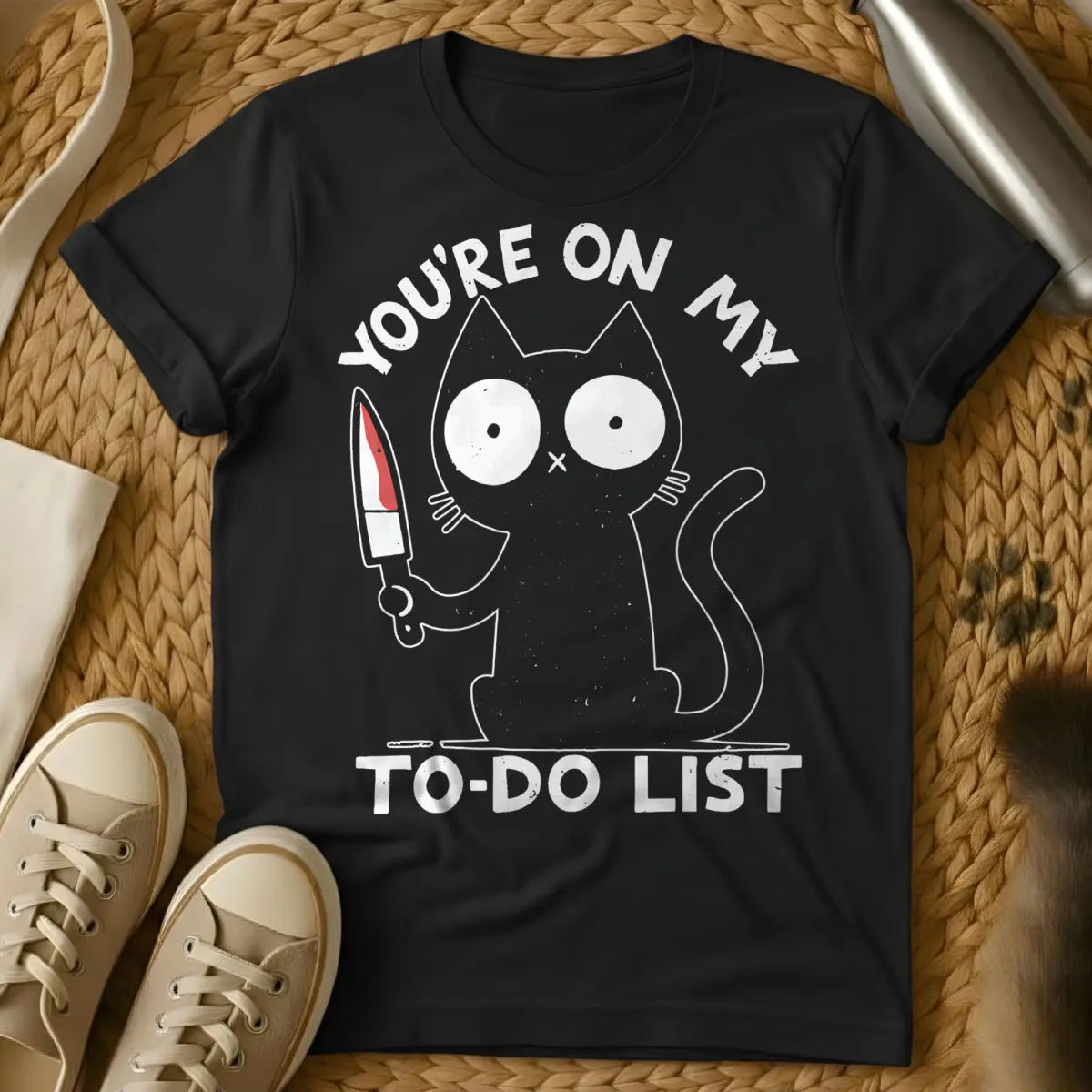 To Do List Cat Shirt - Black Cat T-Shirt