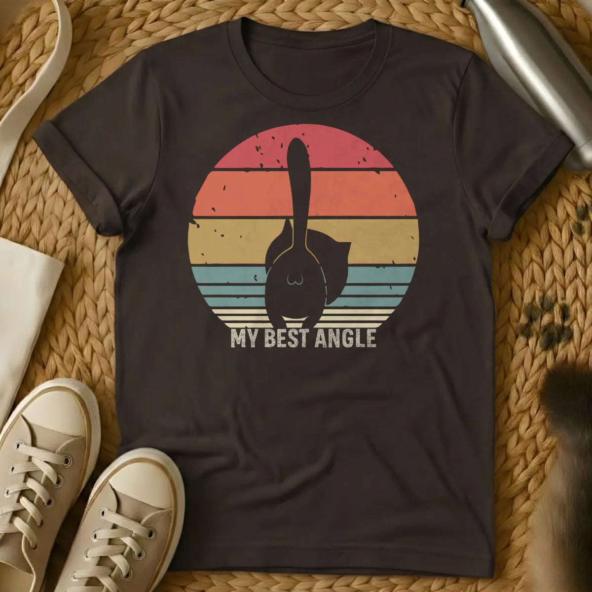 Best Angle Cat Shirt - Dark Chocolate T-Shirt - cat paparazzi, cat photo collector, feline supermodel
