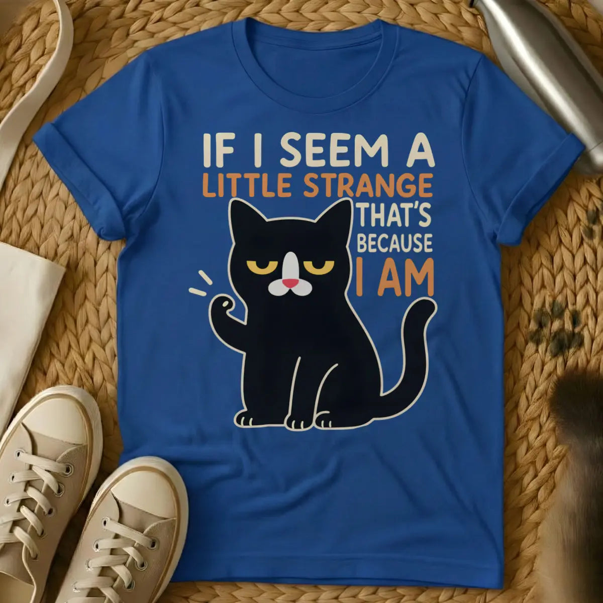 Strange Cat Shirt - Blue Cat T-Shirt