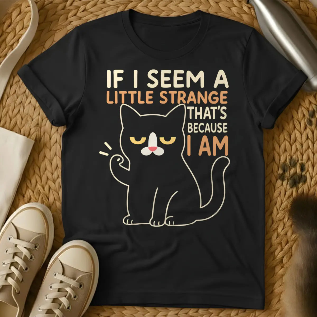 Strange Cat Shirt - Black Cat T-Shirt
