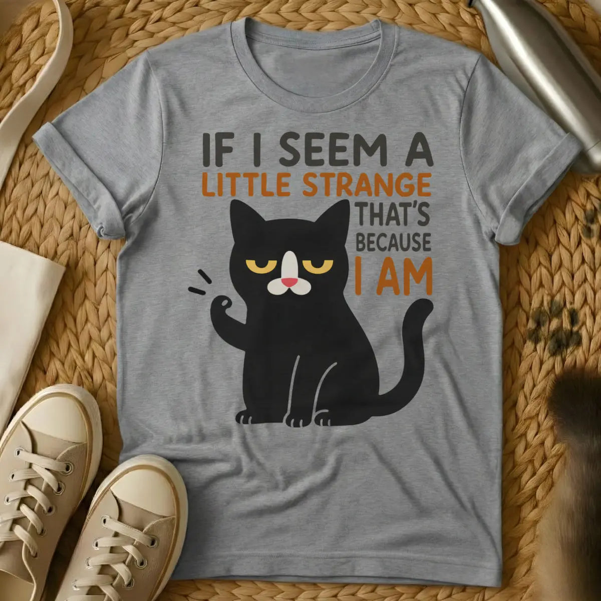 Strange Cat Shirt - Gray Cat T-Shirt