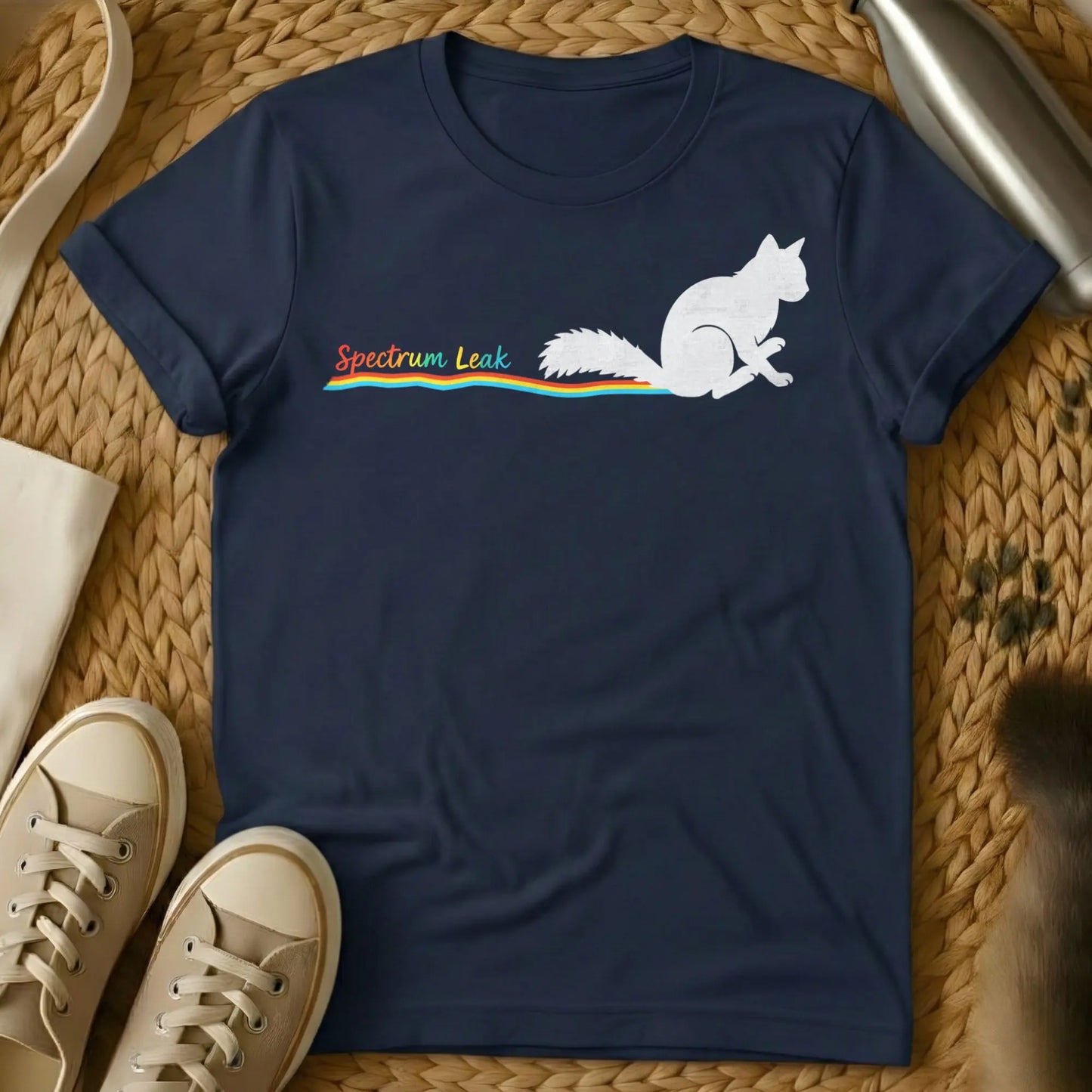 Spectrum Cat Shirt - Navy Cat T-Shirt