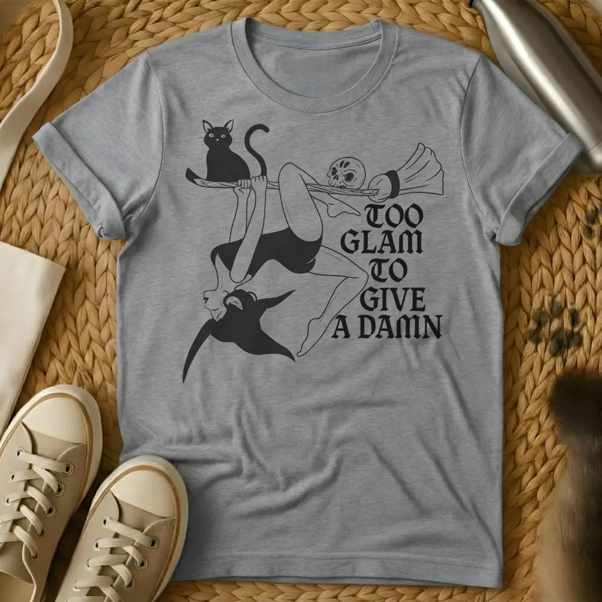 Witch Shirt - Gray Cat T-Shirt