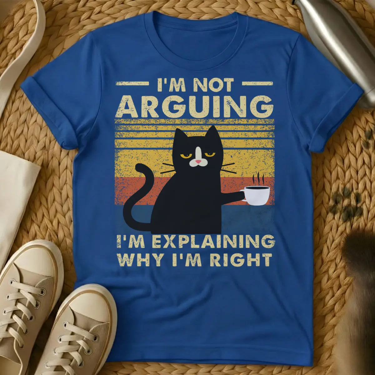 Always Right Cat Shirt - Blue T-Shirt - cat logic humor, cat parent relatability, feline superiority complex