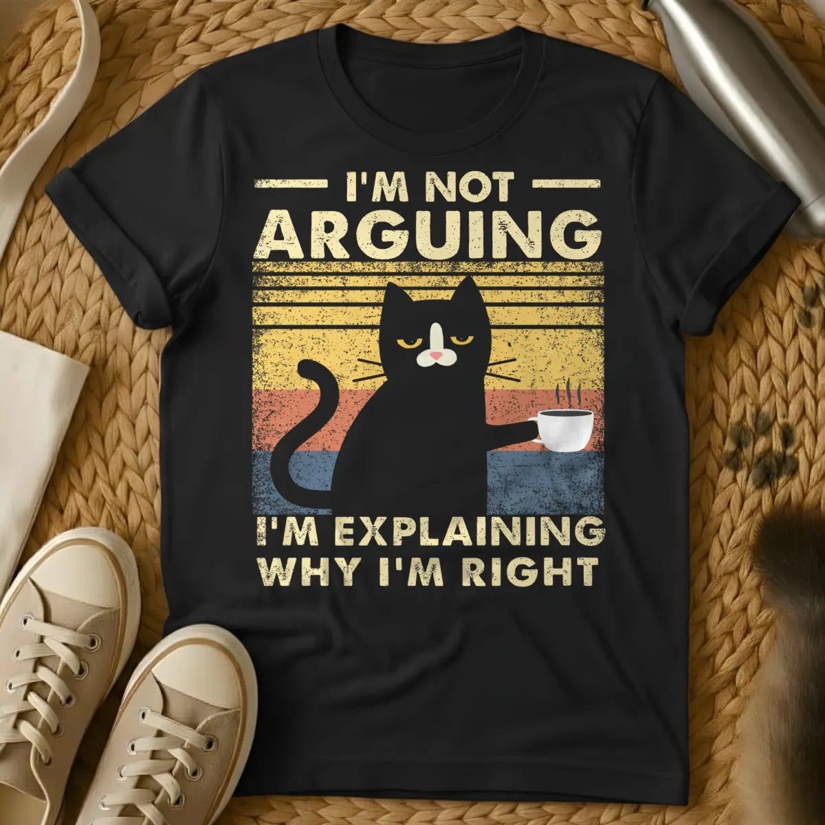 Always Right Cat Shirt - Black T-Shirt - cat logic humor, cat parent relatability, feline superiority complex