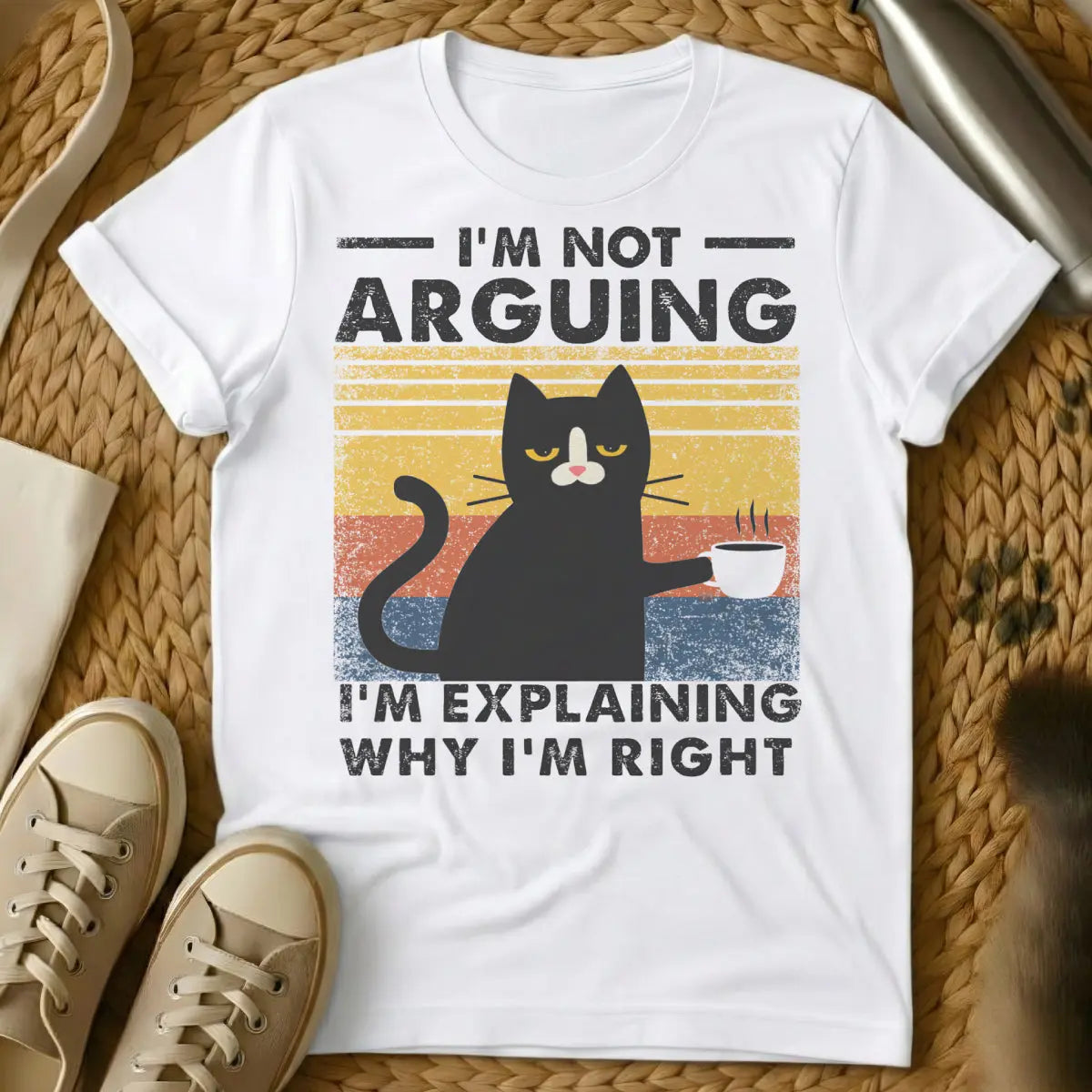 Always Right Cat Shirt - White T-Shirt - cat logic humor, cat parent relatability, feline superiority complex