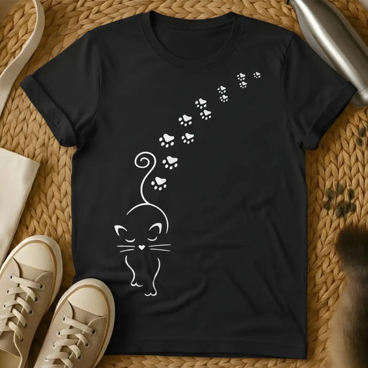 Paw Print Cat Shirt - Black Cat T-Shirt
