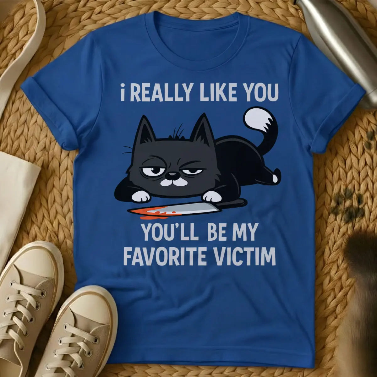 Victim Cat Shirt - Blue Cat T-Shirt