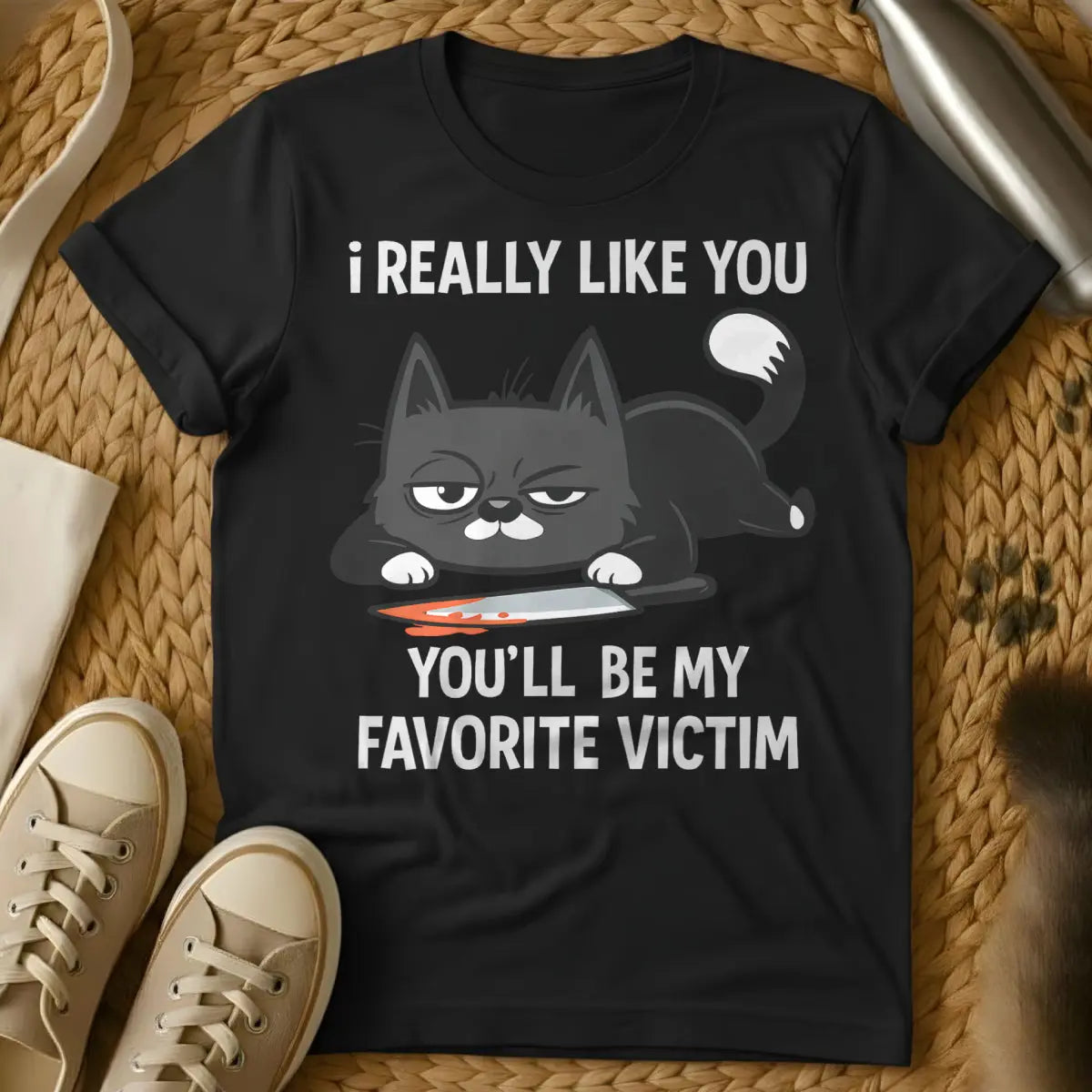 Victim Cat Shirt - Black Cat T-Shirt