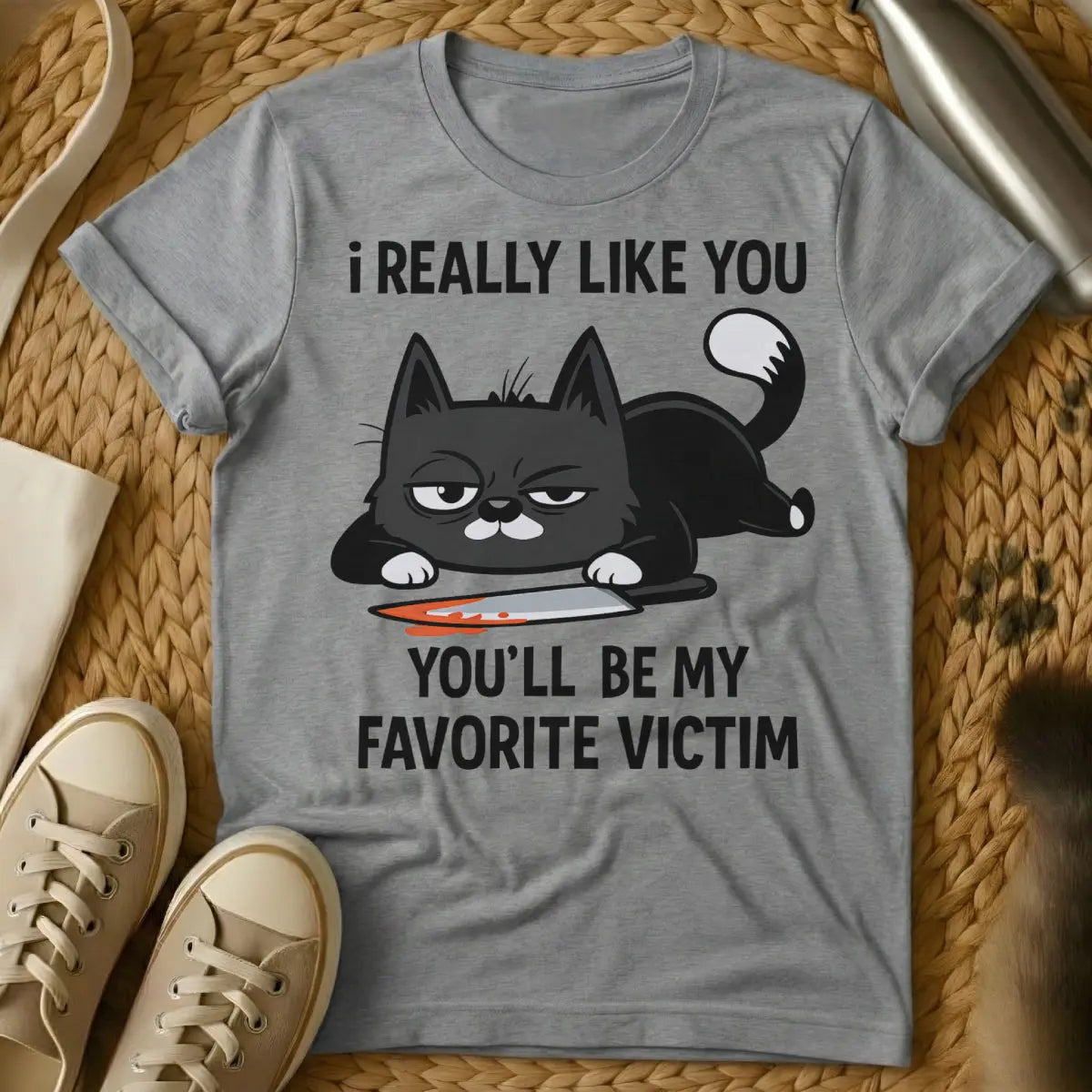 Victim Cat Shirt - Gray Cat T-Shirt