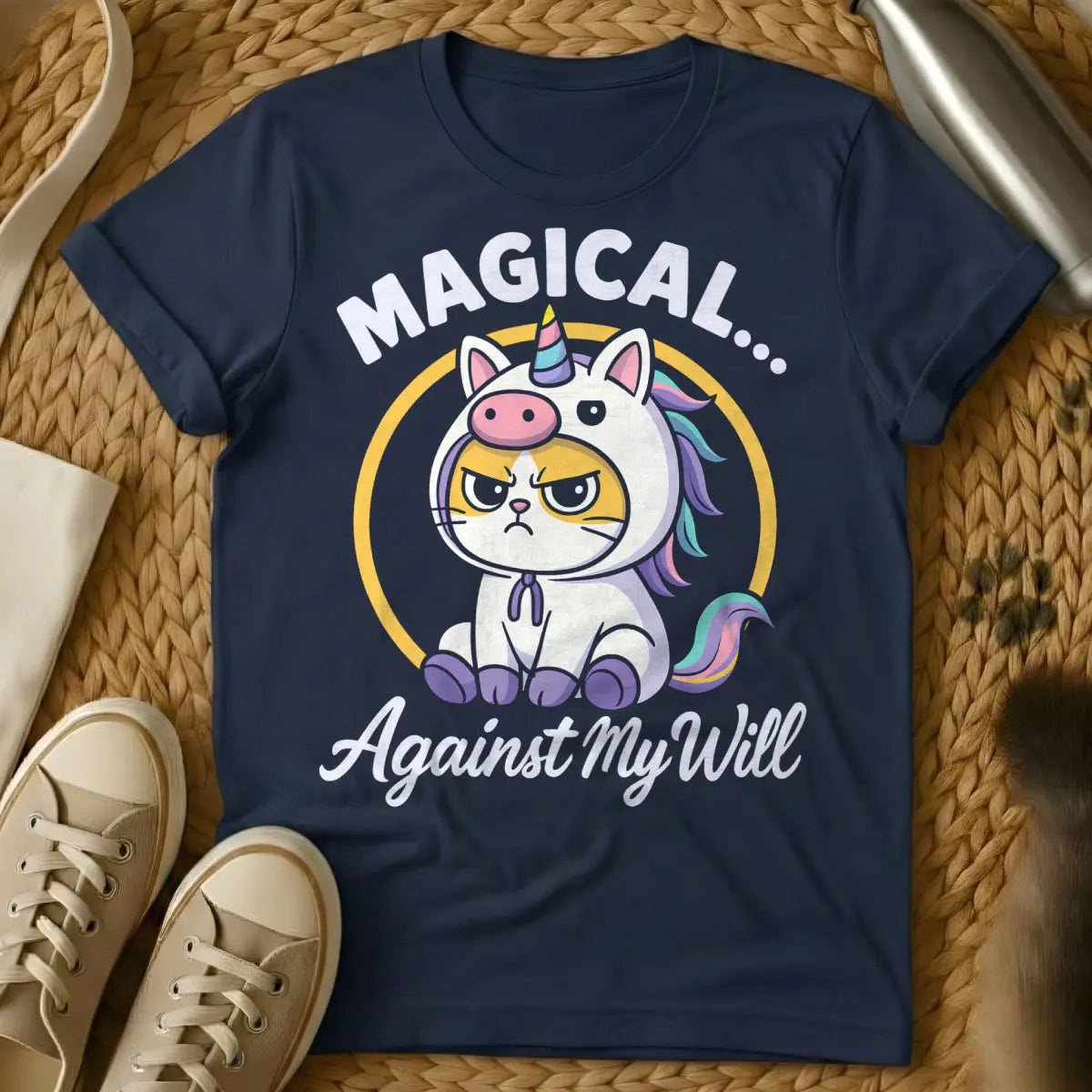 Unicorn Cat Shirt - Navy Cat T-Shirt
