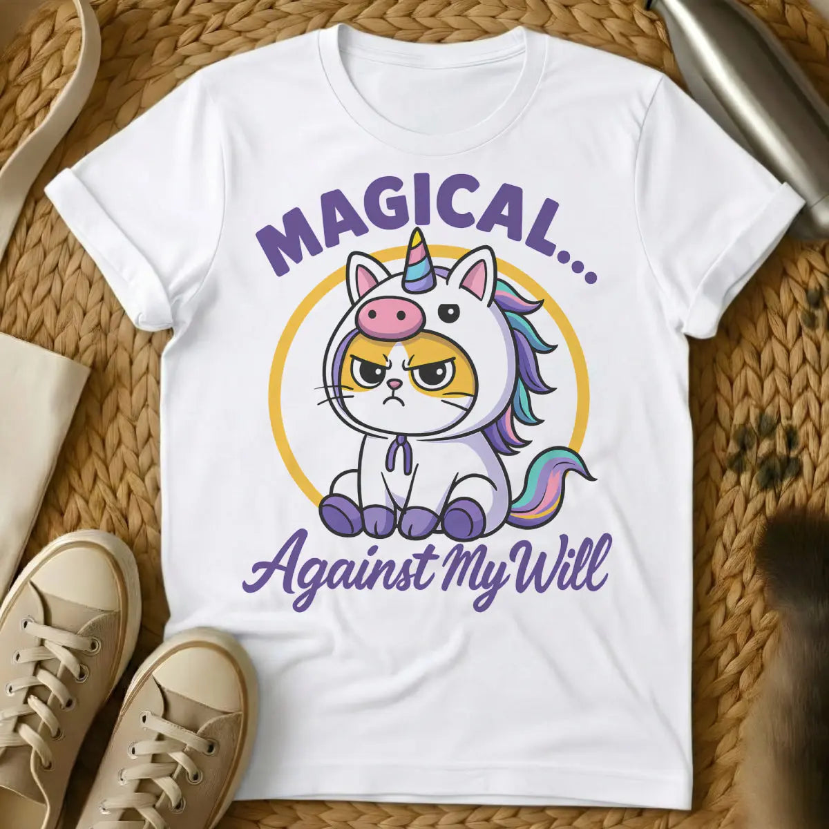 Unicorn Cat Shirt - White Cat T-Shirt
