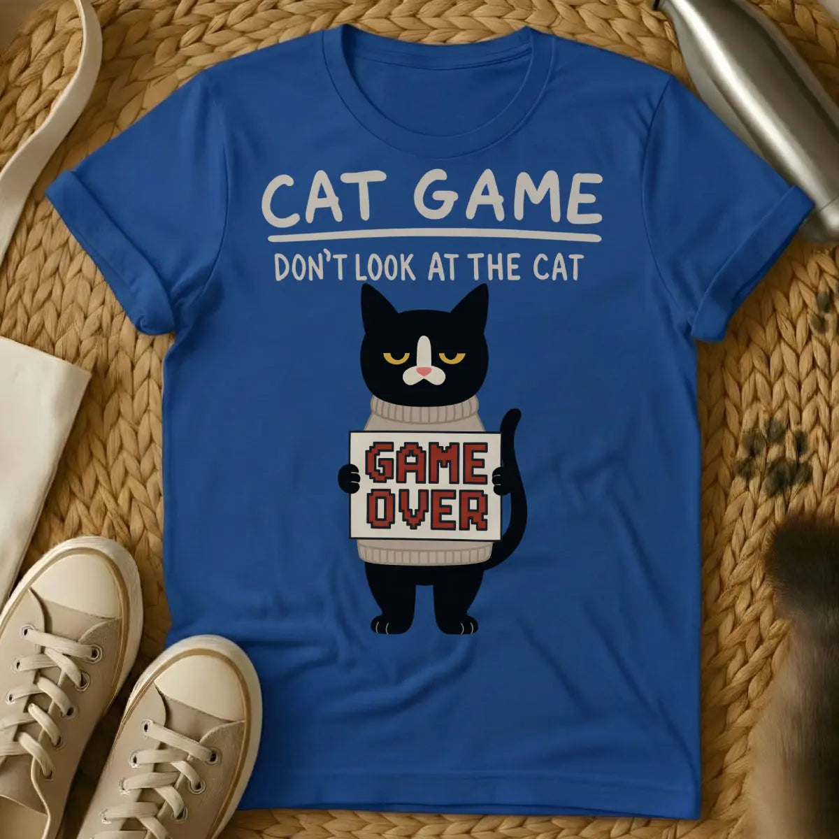 Game Over Cat Shirt - Blue Cat T-Shirt