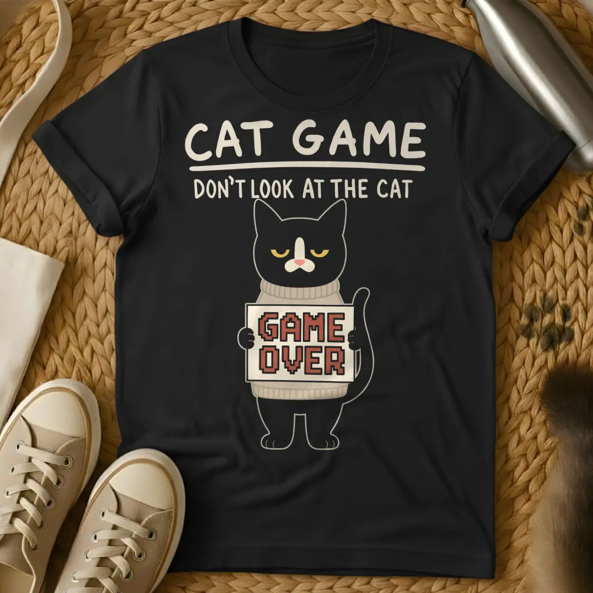 Game Over Cat Shirt - Black Cat T-Shirt