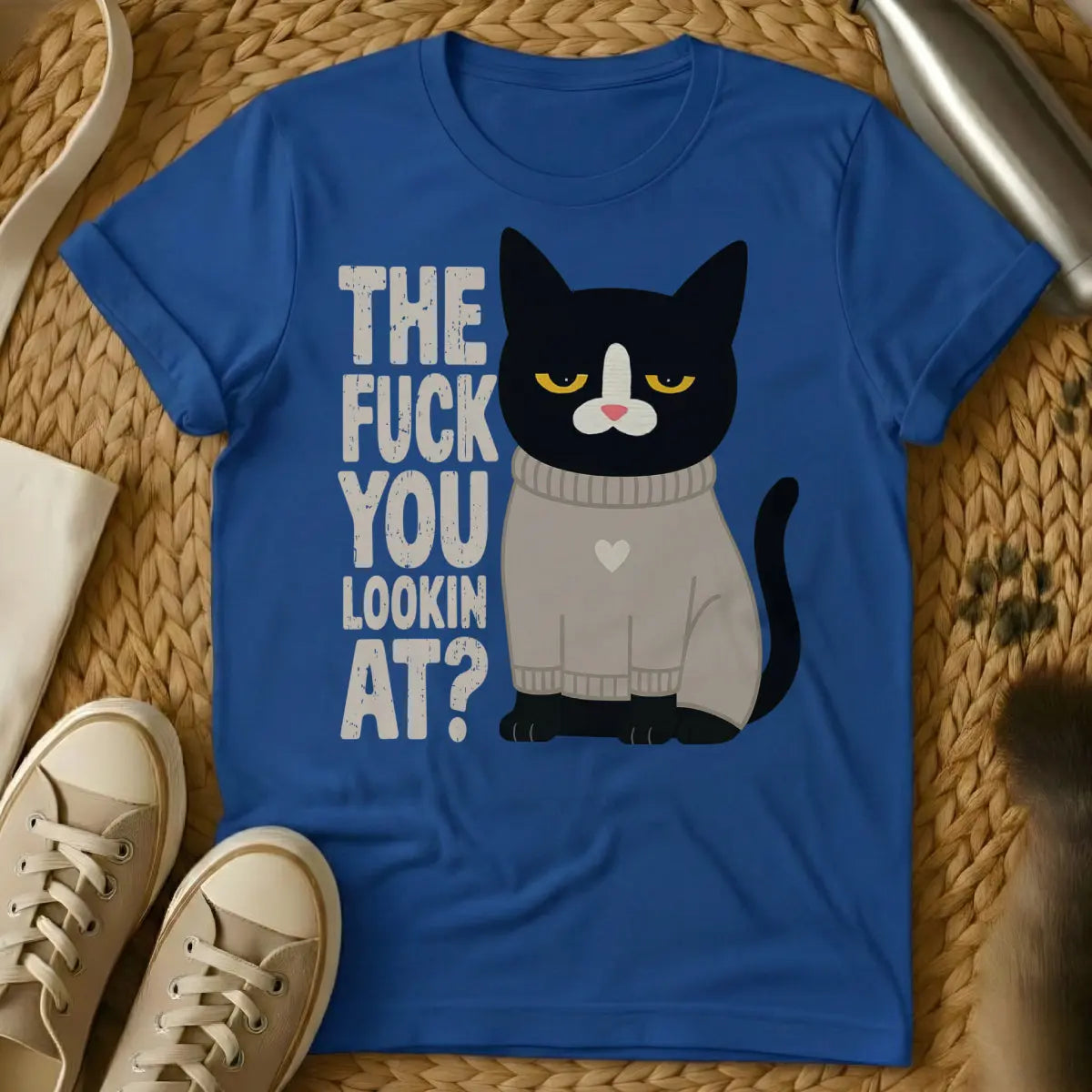 Sarcastic Shirt - Blue Cat T-Shirt