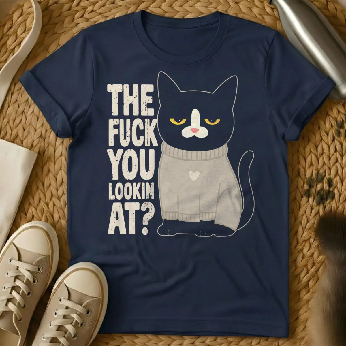 Sarcastic Shirt - Navy Cat T-Shirt