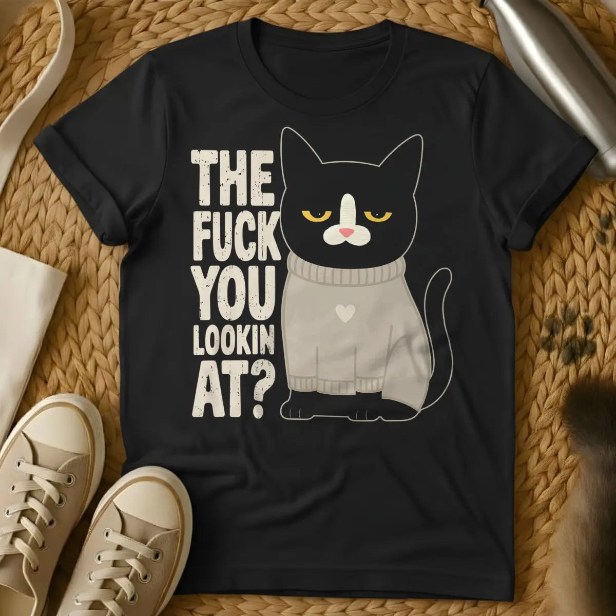 Sarcastic Shirt - Black Cat T-Shirt