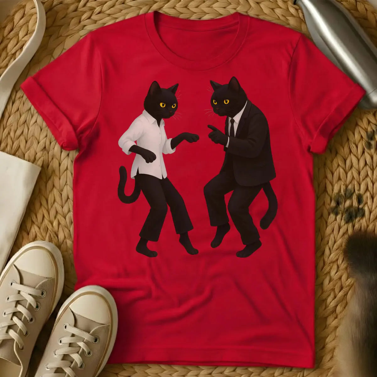 Pulp Fiction Cat Shirt - Red Cat T-Shirt