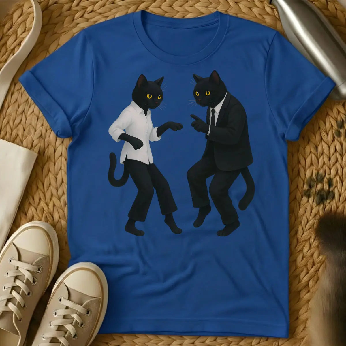 Pulp Fiction Cat Shirt - Blue Cat T-Shirt