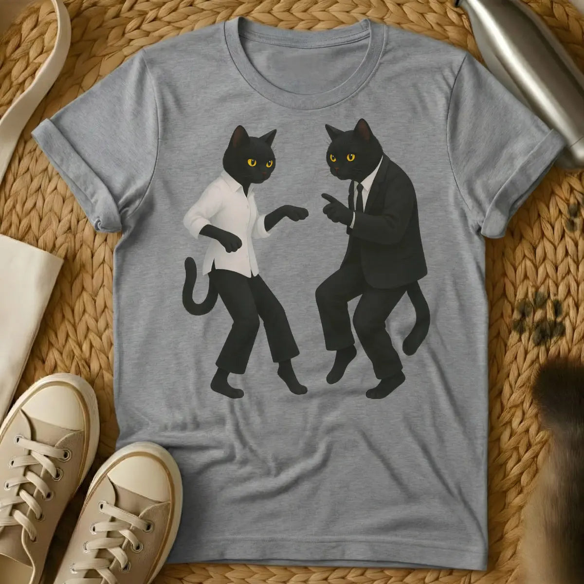 Pulp Fiction Cat Shirt - Gray Cat T-Shirt