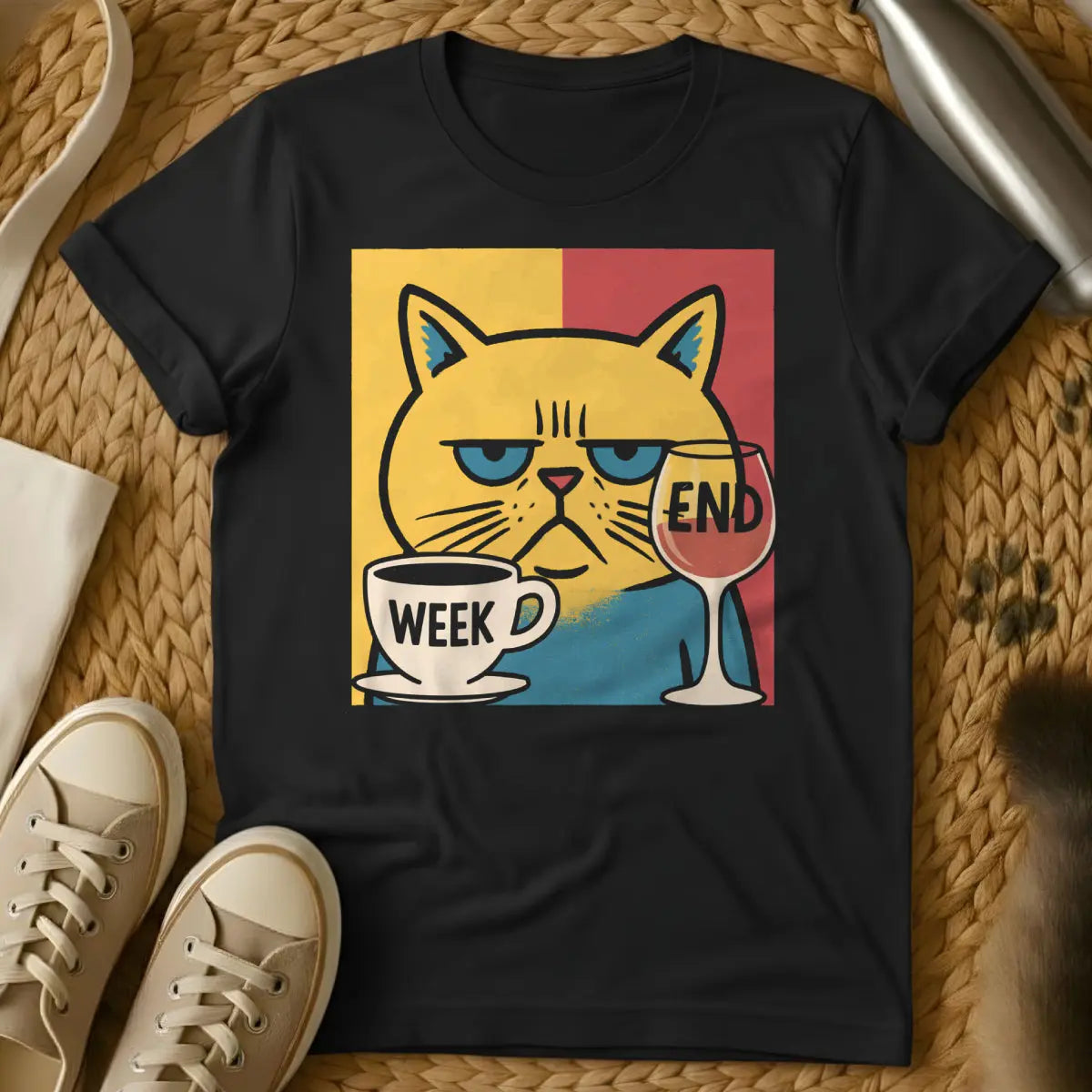 Weekend Cat Shirt - Black Cat T-Shirt
