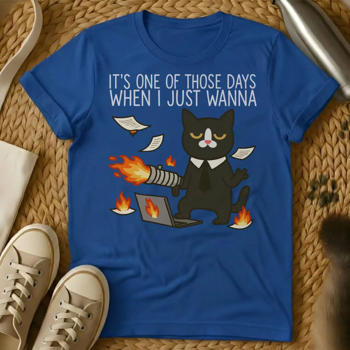 It's Just One of Those Days Cat Shirt - Blue Cat T-Shirt