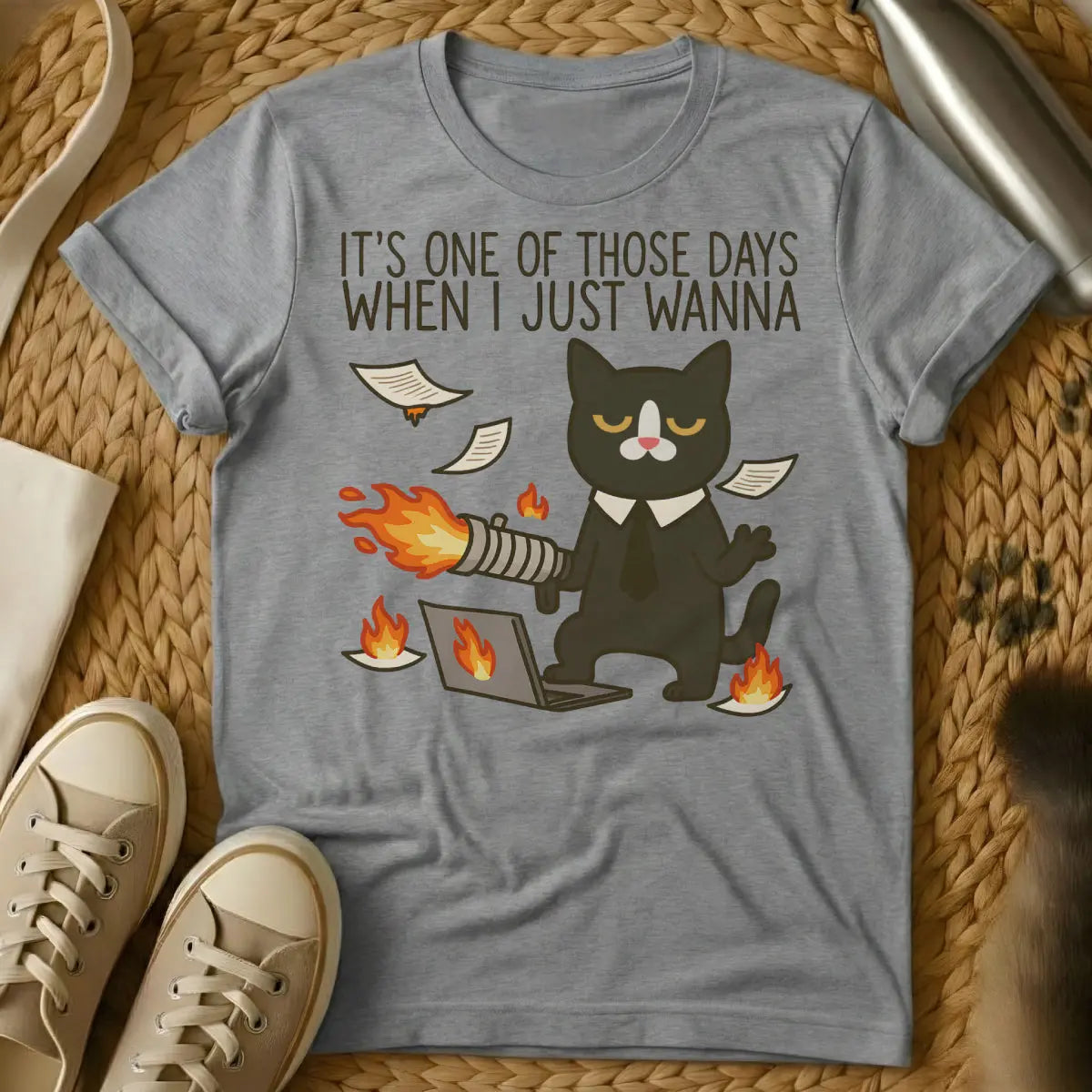 It's Just One of Those Days Cat Shirt - Gray Cat T-Shirt