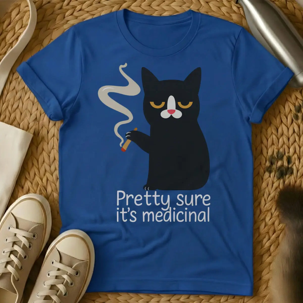 Weed Cat Shirt - Blue Cat T-Shirt