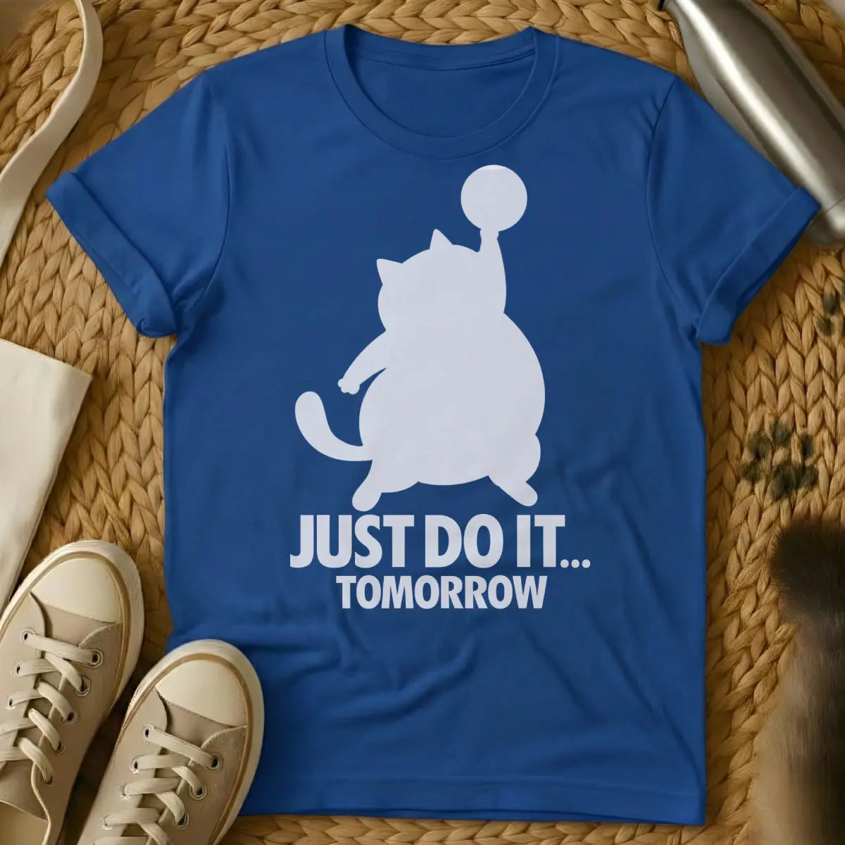 Just Do It Tomorrow Cat Shirt - Blue Cat T-Shirt