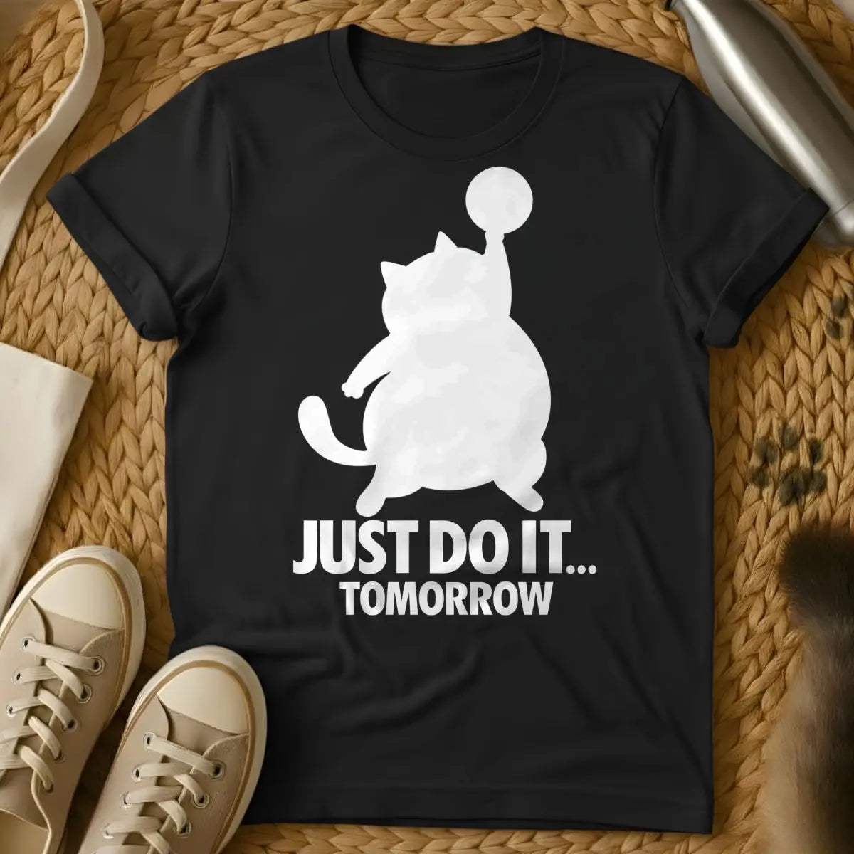 Just Do It Tomorrow Cat Shirt - Black Cat T-Shirt