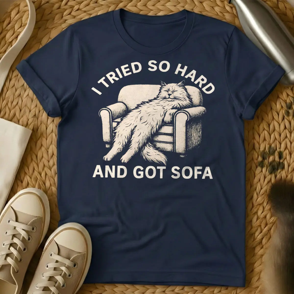 Sofa King Cat T-Shirt - Navy Cat T-Shirt