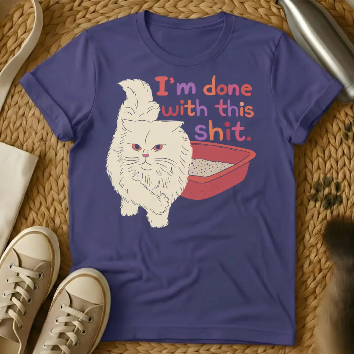 I'm Done Cat Shirt - Purple Cat T-Shirt