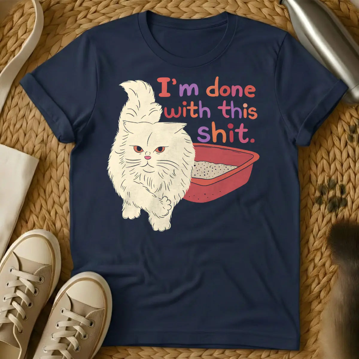 I'm Done Cat Shirt - Navy Cat T-Shirt
