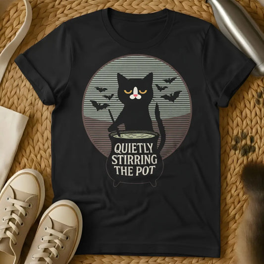Stir the Pot Cat Shirt - Black Cat T-Shirt